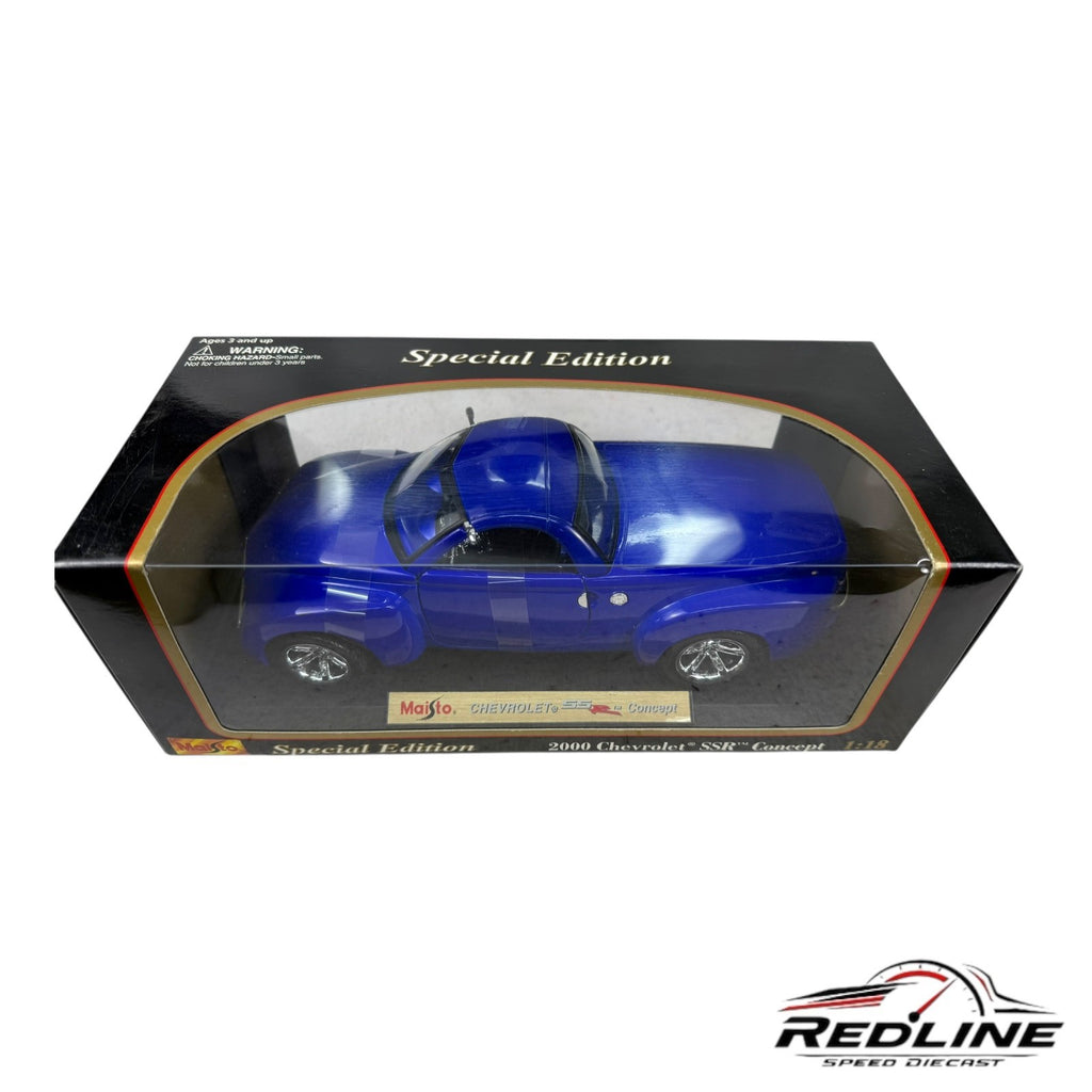 🇺🇸Maisto Diecast Special Edition 2000 Chevrolet SSR Concept Blue 1:18 B3🇺🇸