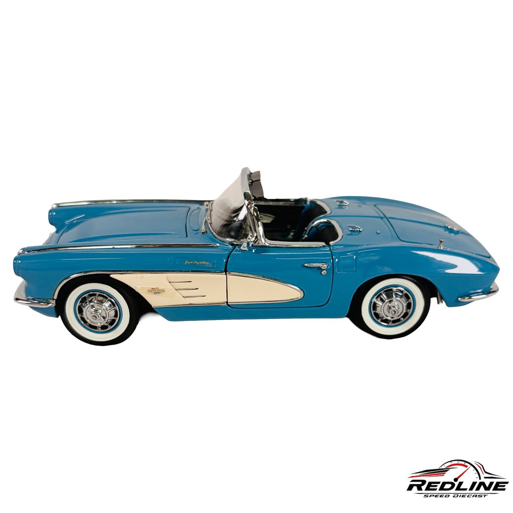 🇺🇸Danbury Mint Limited Edition 1961 Chevrolet Corvette Blue w/Box 1:24 C2🇺🇸