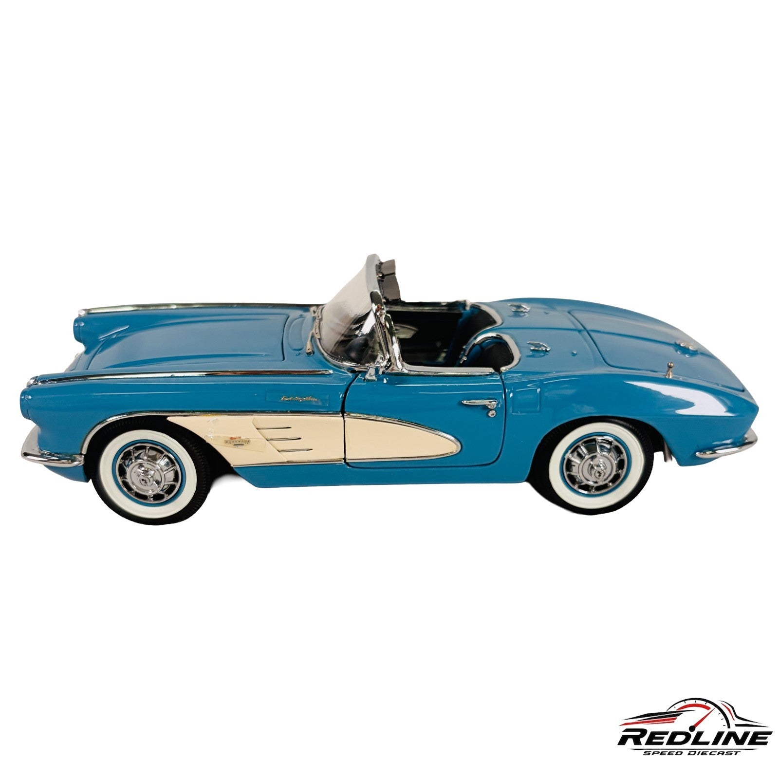 🇺🇸Danbury Mint Limited Edition 1961 Chevrolet Corvette Blue w/Box 1:24 C2🇺🇸