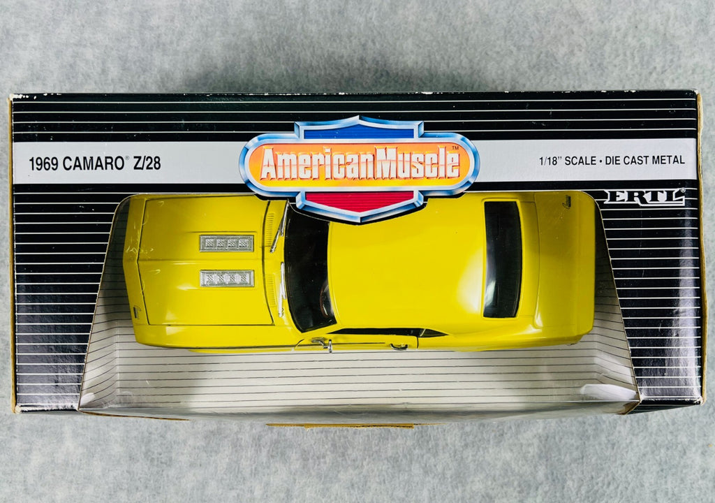 🇺🇸🇺🇸 Ertl American Muscle 1969 Camaro Z/28 Yellow 1/18 Scale🇺🇸🇺🇸