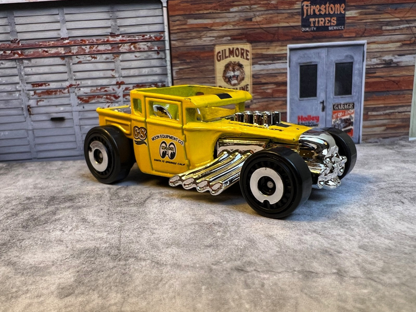 🔥🔥🔥Bone Shaker Mooneyes Hot Wheels Rod Squad Yellow C6🔥🔥🔥