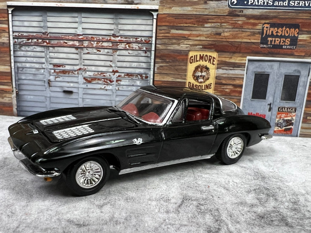 🔥1996 Racing Champions Black 1963 Chevy Corvette Split Window Coupe Issue #3 C2
