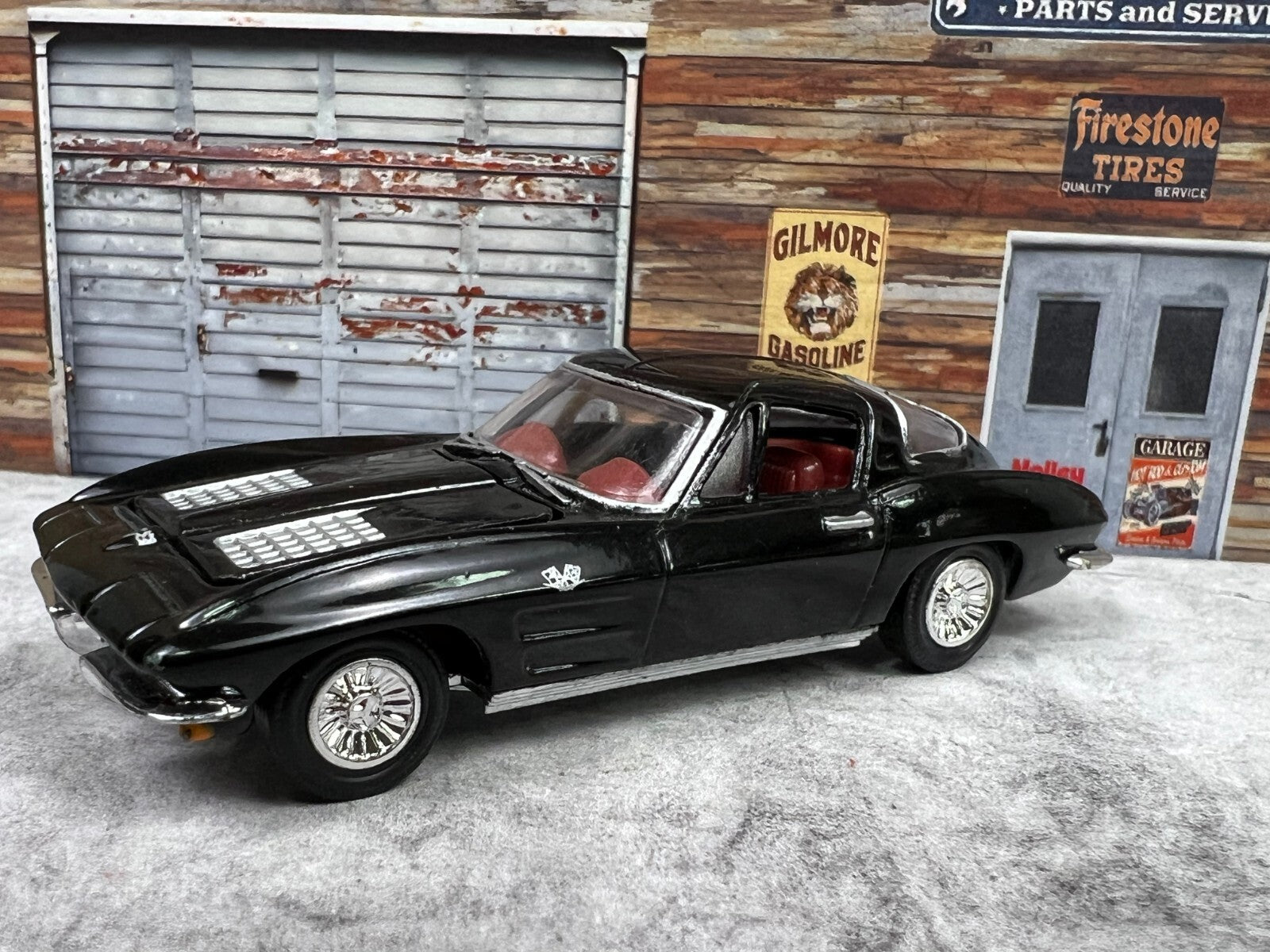 🔥1996 Racing Champions Black 1963 Chevy Corvette Split Window Coupe Issue #3 C2