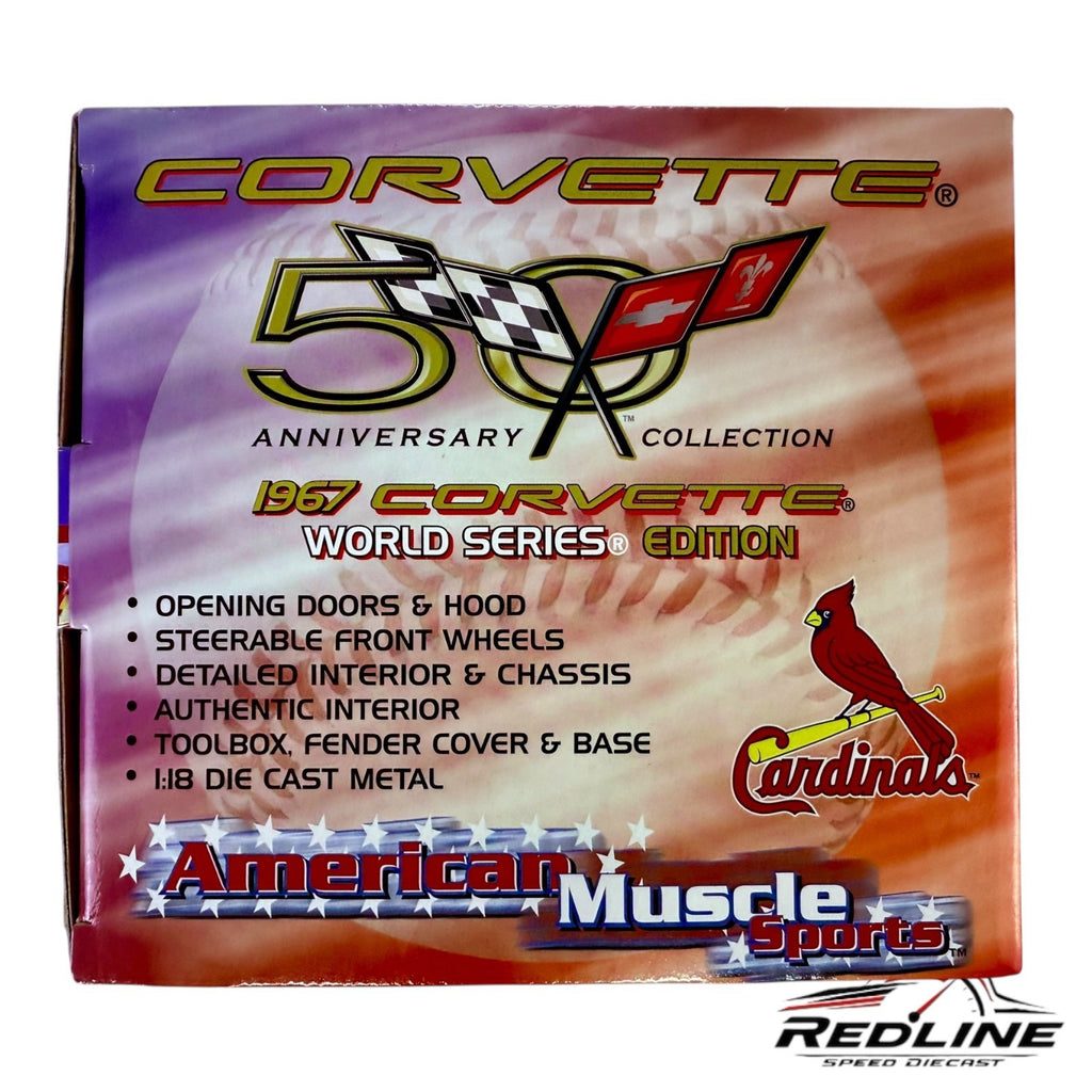 🇺🇸Ertl American Muscle 1967 Corvette World Series Edition Cardinals TV🇺🇸