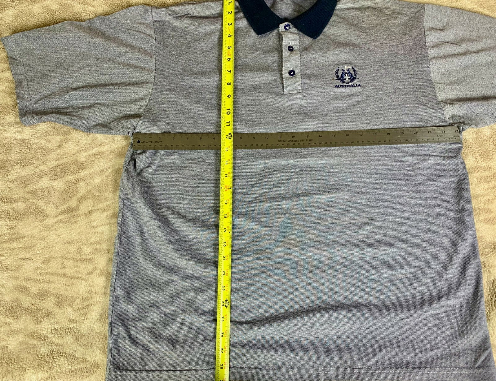***Sport Leisure Australia Golf Polo Mens XXL Blue/White Knit Pattern Kangaroo**