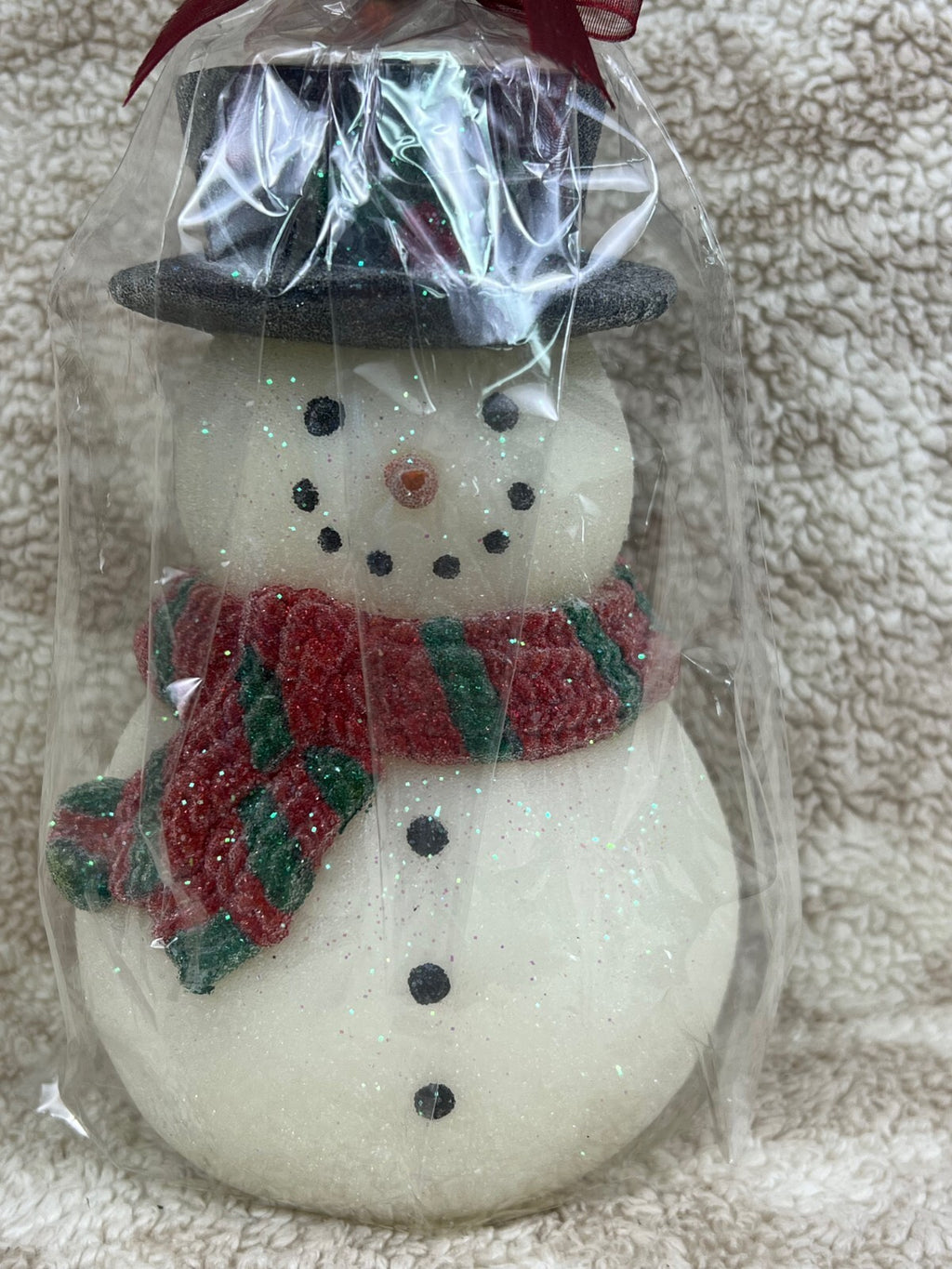 ☃️☃️☃️☃️ Christmas Snowman Candle New In Bag 7.5"☃️☃️☃️☃️
