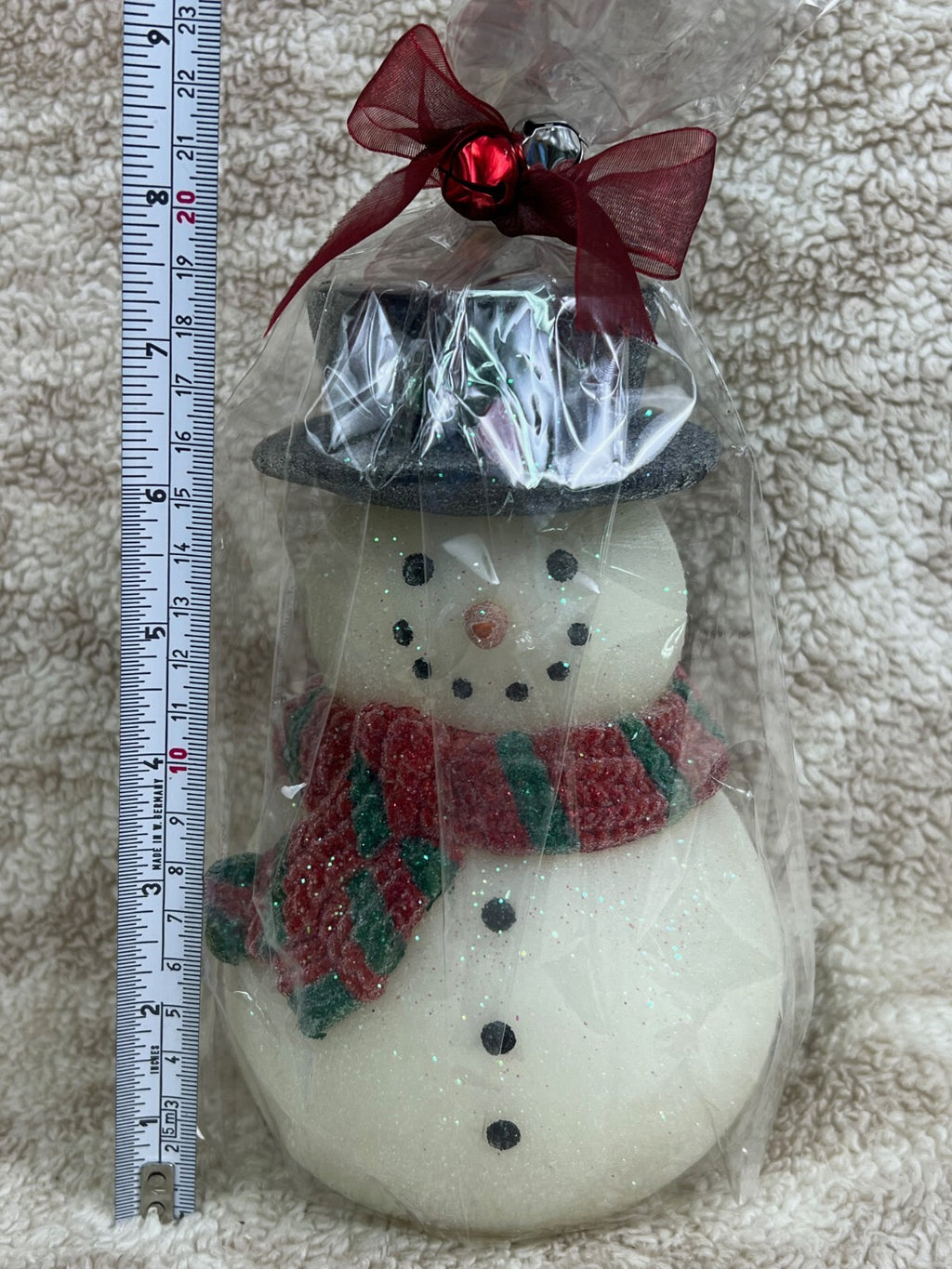 ☃️☃️☃️☃️ Christmas Snowman Candle New In Bag 7.5"☃️☃️☃️☃️