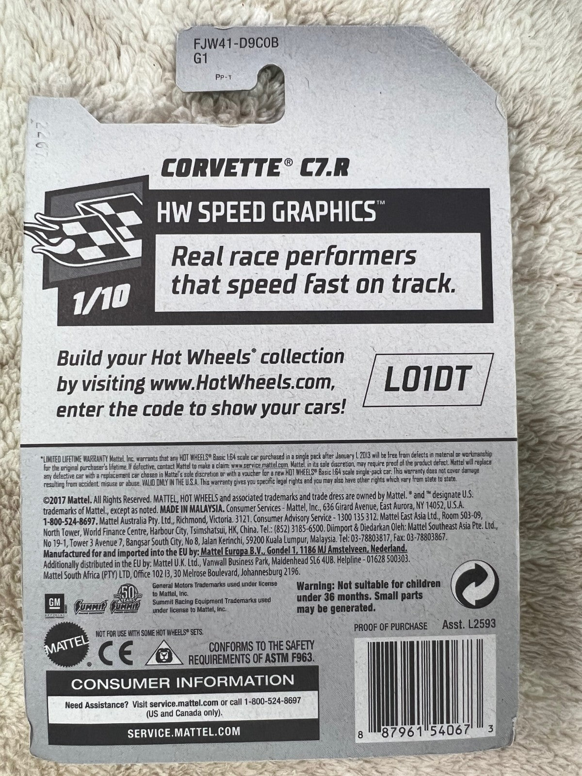 🏁HOT WHEELS HW SPEED GRAPHICS SUMMIT RACING CORVETTE C7.R  27/365 White HW19🏁