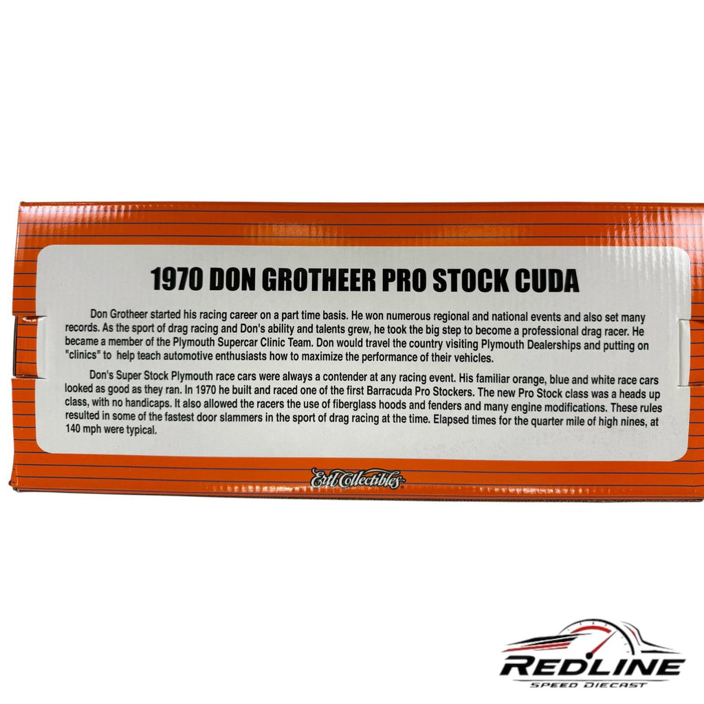 SUPERCAR COLLECTIBLES DON GROTHEER 1970 PRO STOCK 426 HEMI PLYMOUTH BARRACUDA A1