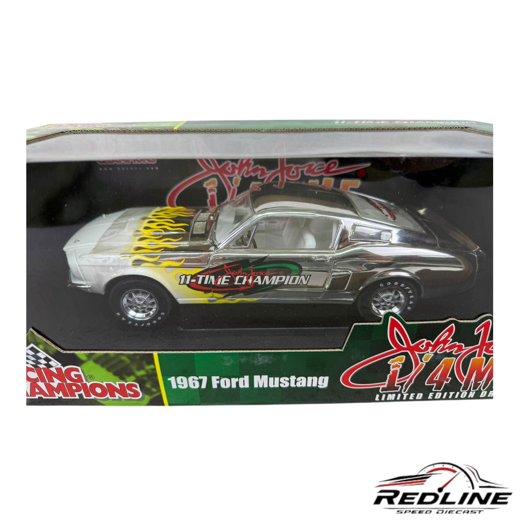 🇺🇸Racing Champions John Force 1967 Ford Mustang Chrome Chase 1:18 LN🇺🇸