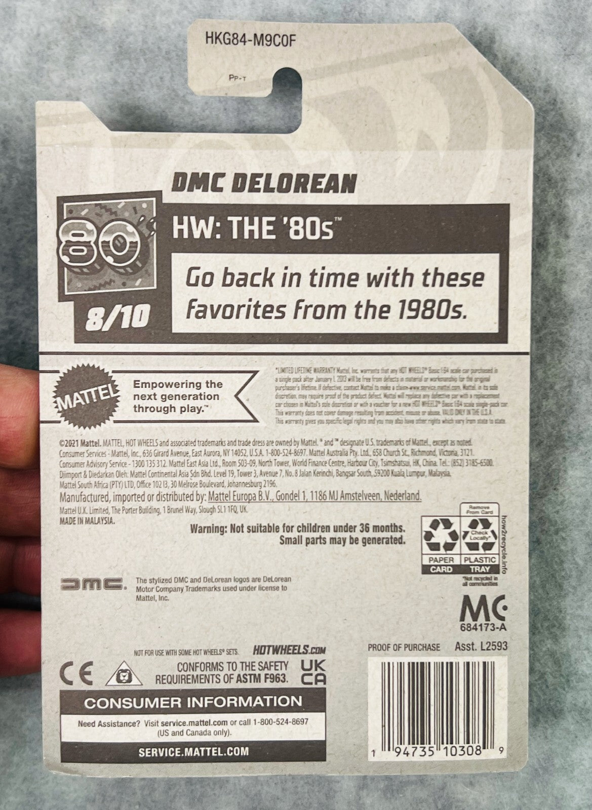 🇺🇸🇺🇸🇺🇸Hot Wheels The 80's DMC Delorean h24🇺🇸🇺🇸🇺🇸