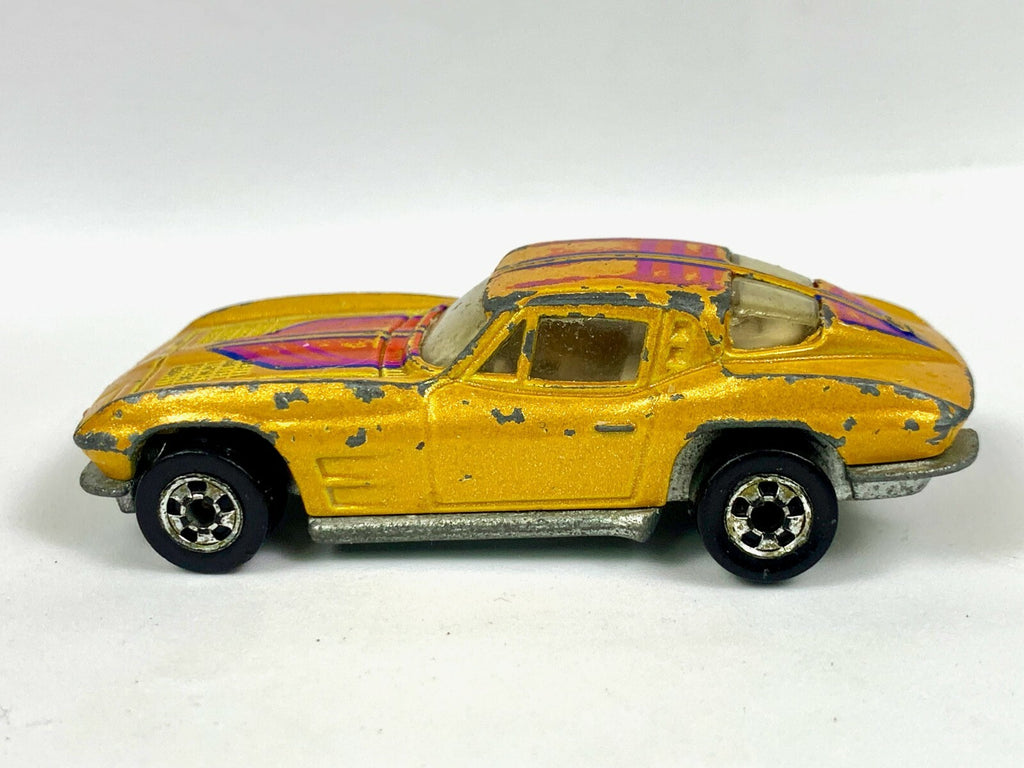 🔥🔥Hot Wheels gold '63 Corvette Stingray Split-Window 1979 Hong Kong 1:64 🔥🔥