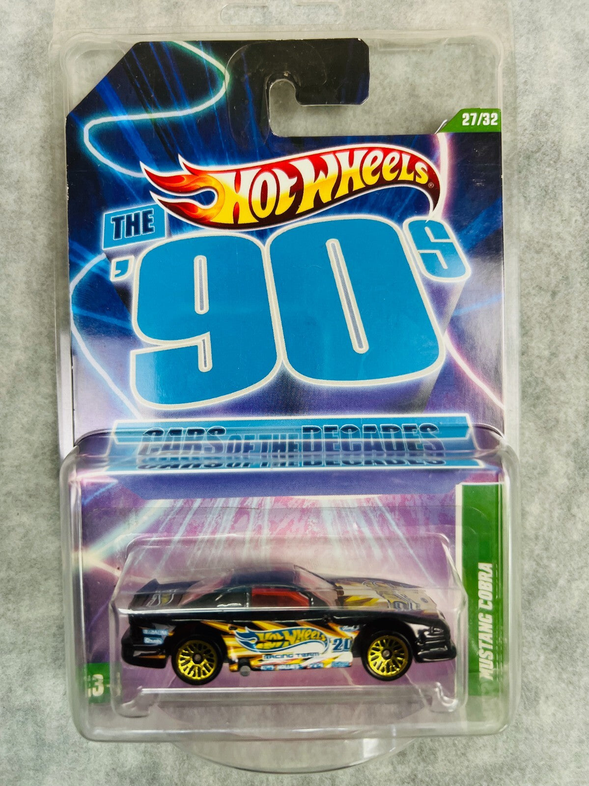 🇺🇸🇺🇸Hot Wheels Cars of the Decades-The 90s Mustang Cobra Black H23🇺🇸🇺🇸