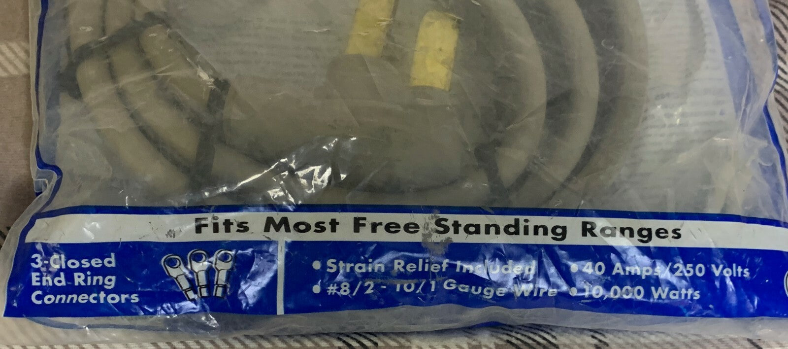 JMF Universal range cord 4' new in package 3 wire 40 amp