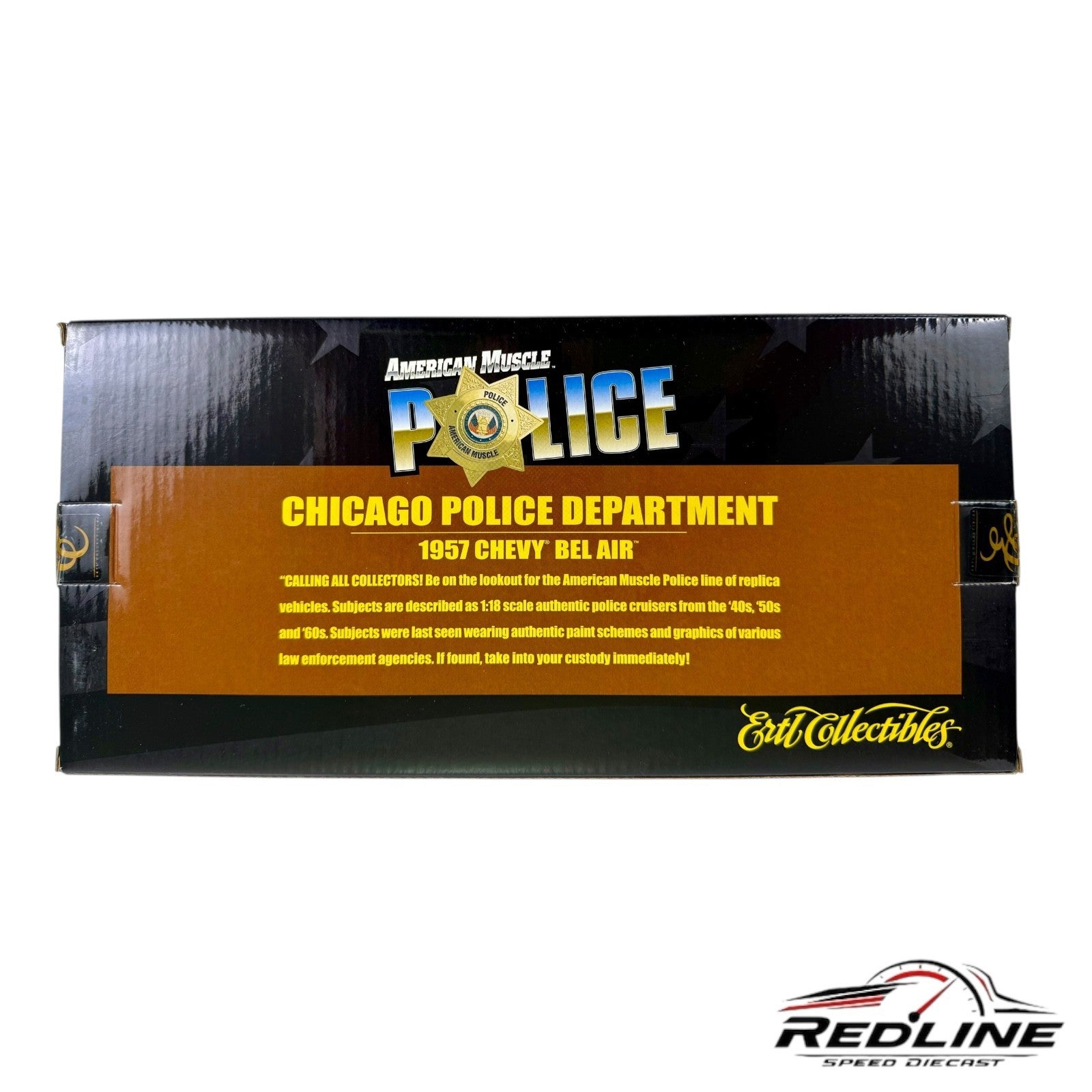 🔥🔥Ertl American Muscle 1957 Chevrolet Belair Black Chicago Police 1:18 C3🔥🔥