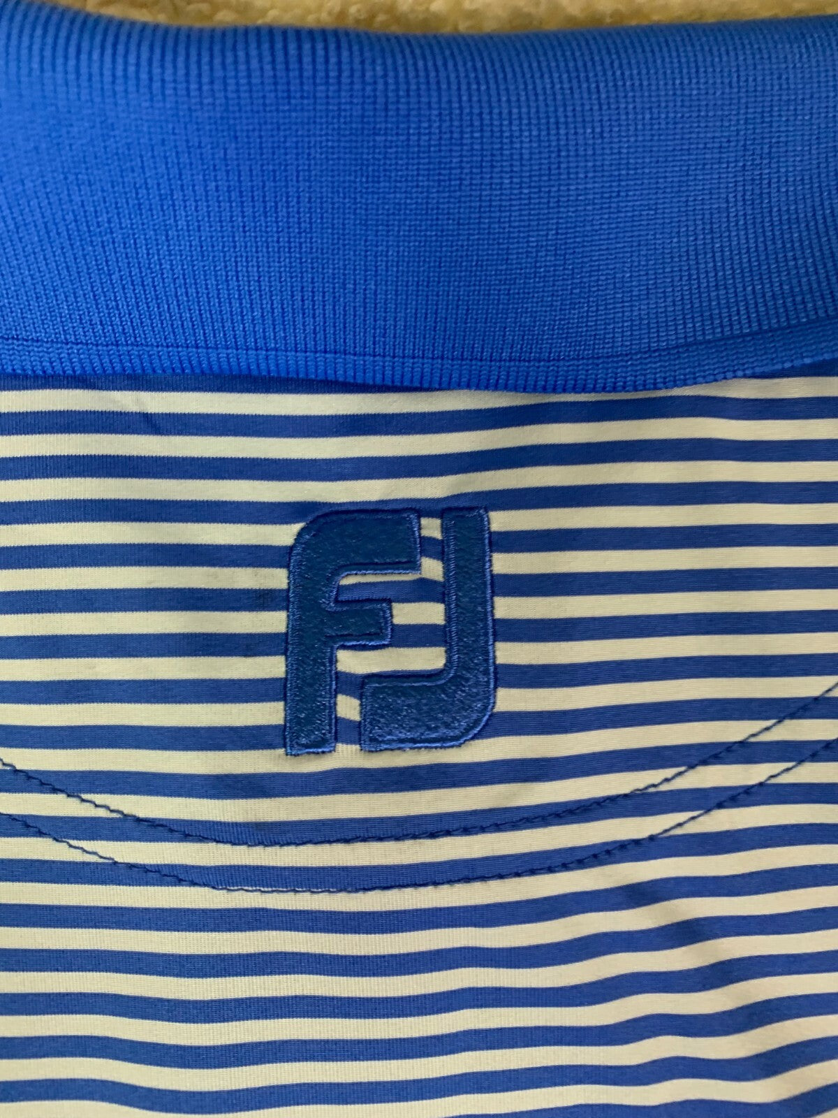 👕👕👕👕👕👕👕Mens FootJoy Polo White/Blue Stripes Size Large👕👕👕👕👕👕👕👕