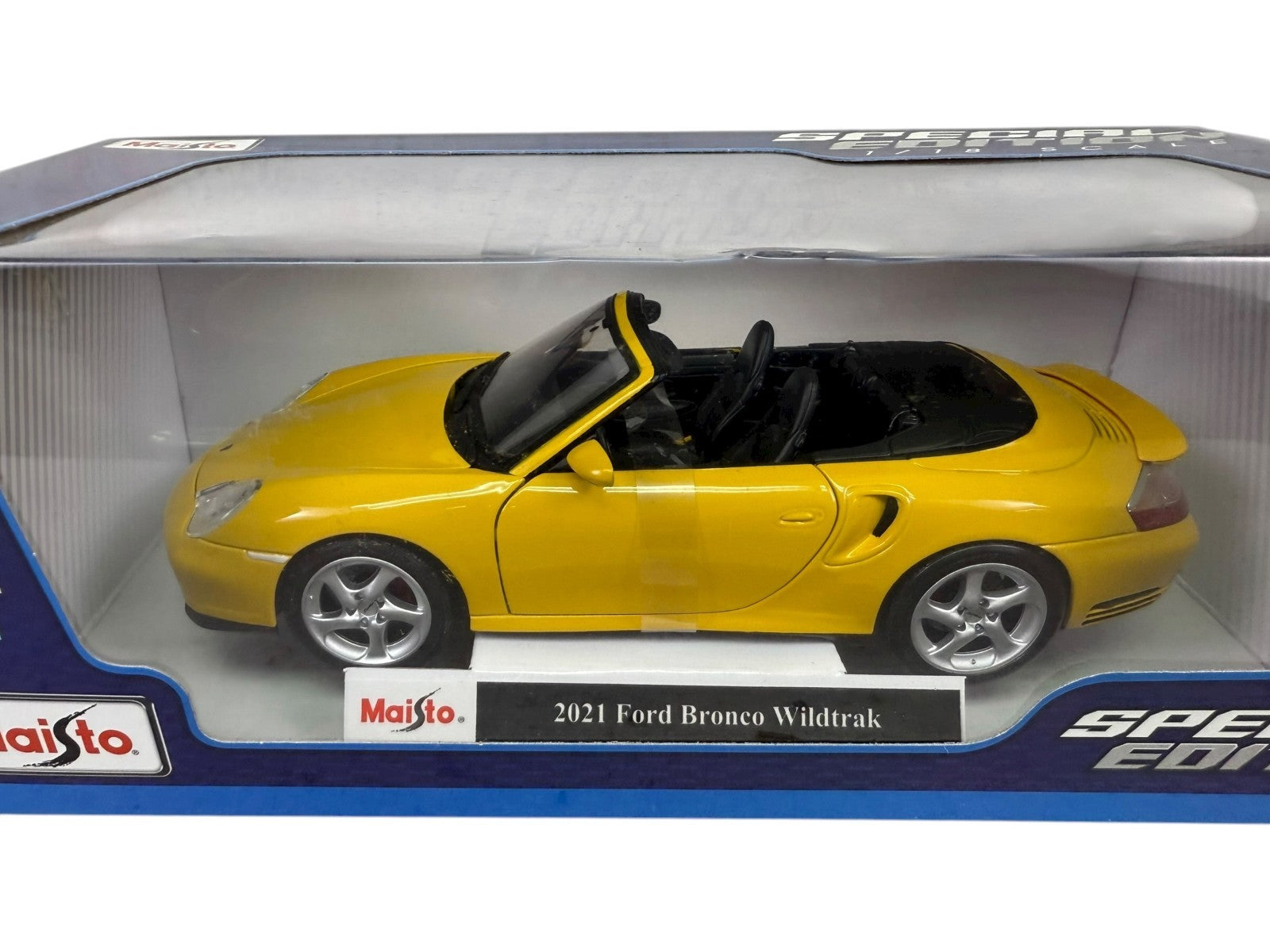🇩🇪🇩🇪Maisto Porsche 911 Turbo Cabriolet Yellow 2003 1:18 AH🇩🇪🇩🇪