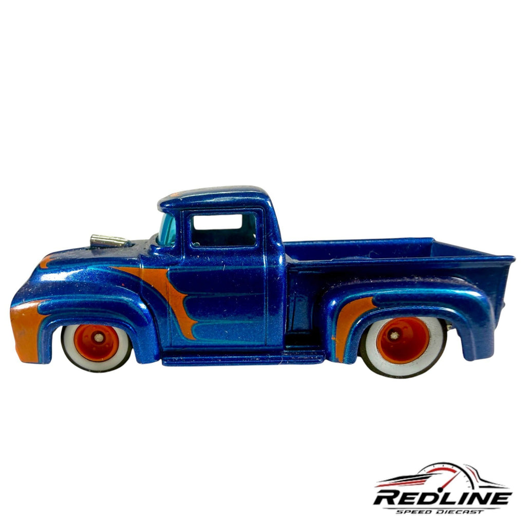 🇺🇸🇺🇸Hot Wheels CUSTOM '56 FORD TRUCK Wayne's Garage Blue H17 LOOSE🇺🇸🇺🇸