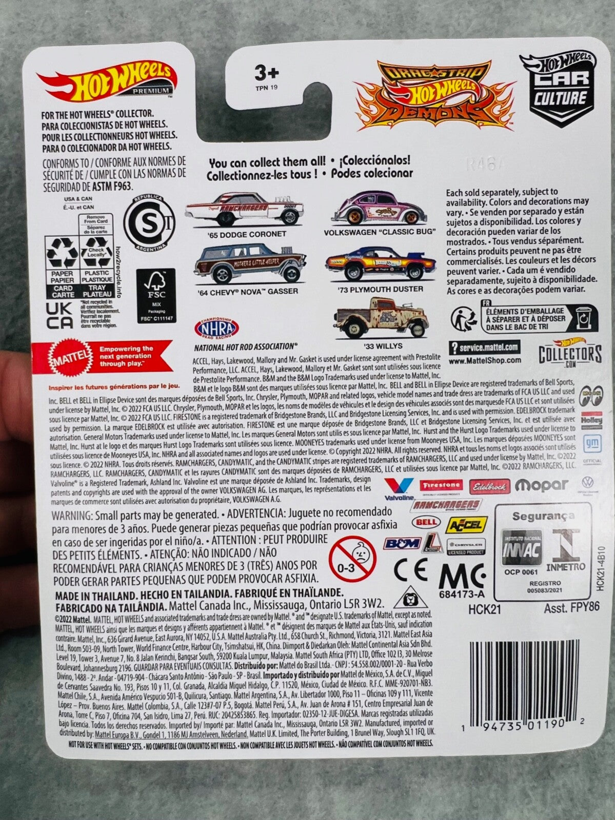 🇺🇸Hot Wheels Car Culture Dragstrip Demons  '64 Chevy NOVA Gasser H17🇺🇸