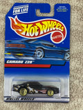 2000 Hot Wheels #124 CAMARO Z28 Black w/Gold Lace Wheels Lt Blue Star Tampo HW05