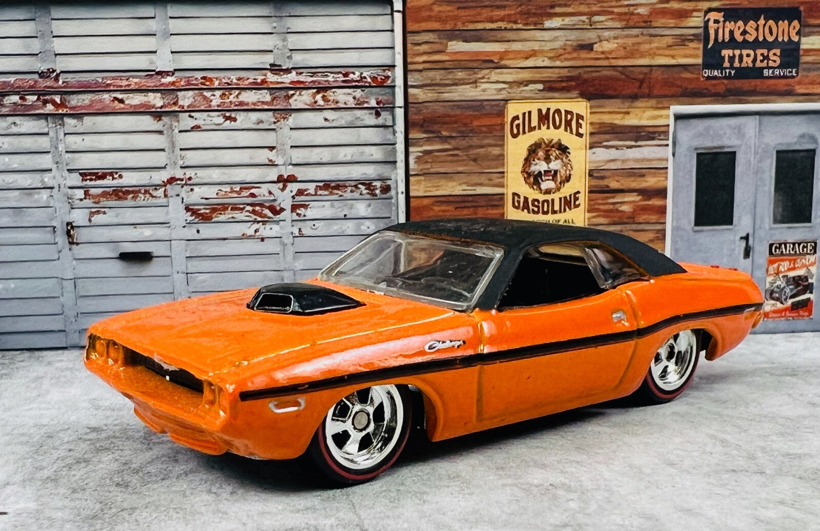 🇺🇸Hot Wheels Garage MOPAR ORANGE 70 DODGE HEMI CHALLENGER REAL RIDERS C21🇺🇸