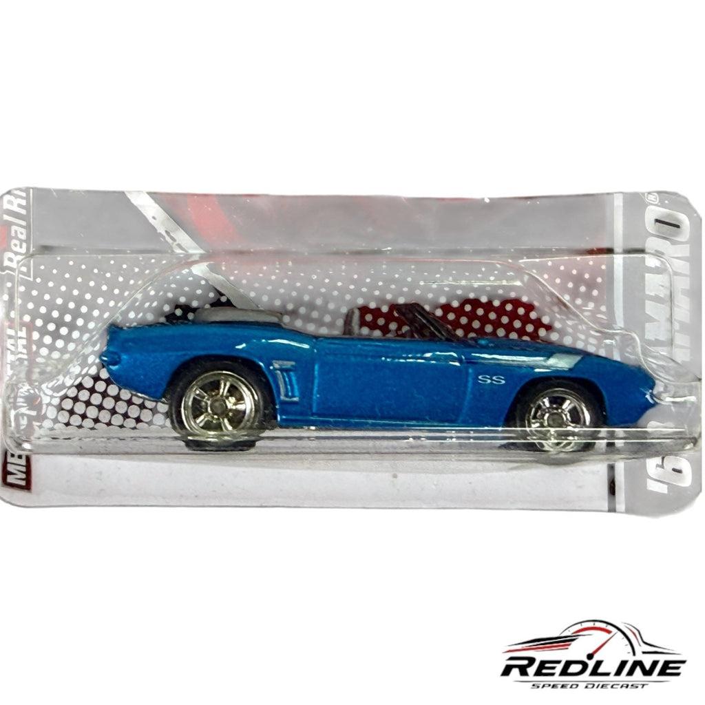 🇺🇸Hot wheels Garage Real Riders Blue 69 Camaro Convertible H13🇺🇸