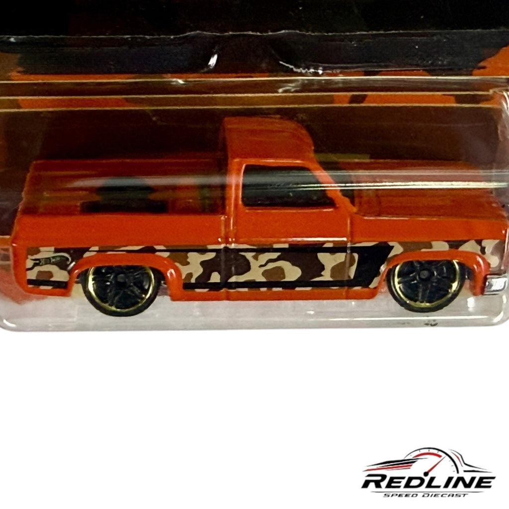 🇺🇸Hot Wheels'83 Chevy Silverado Camo Orange Camouflage Trucks #4/8 H33🇺🇸
