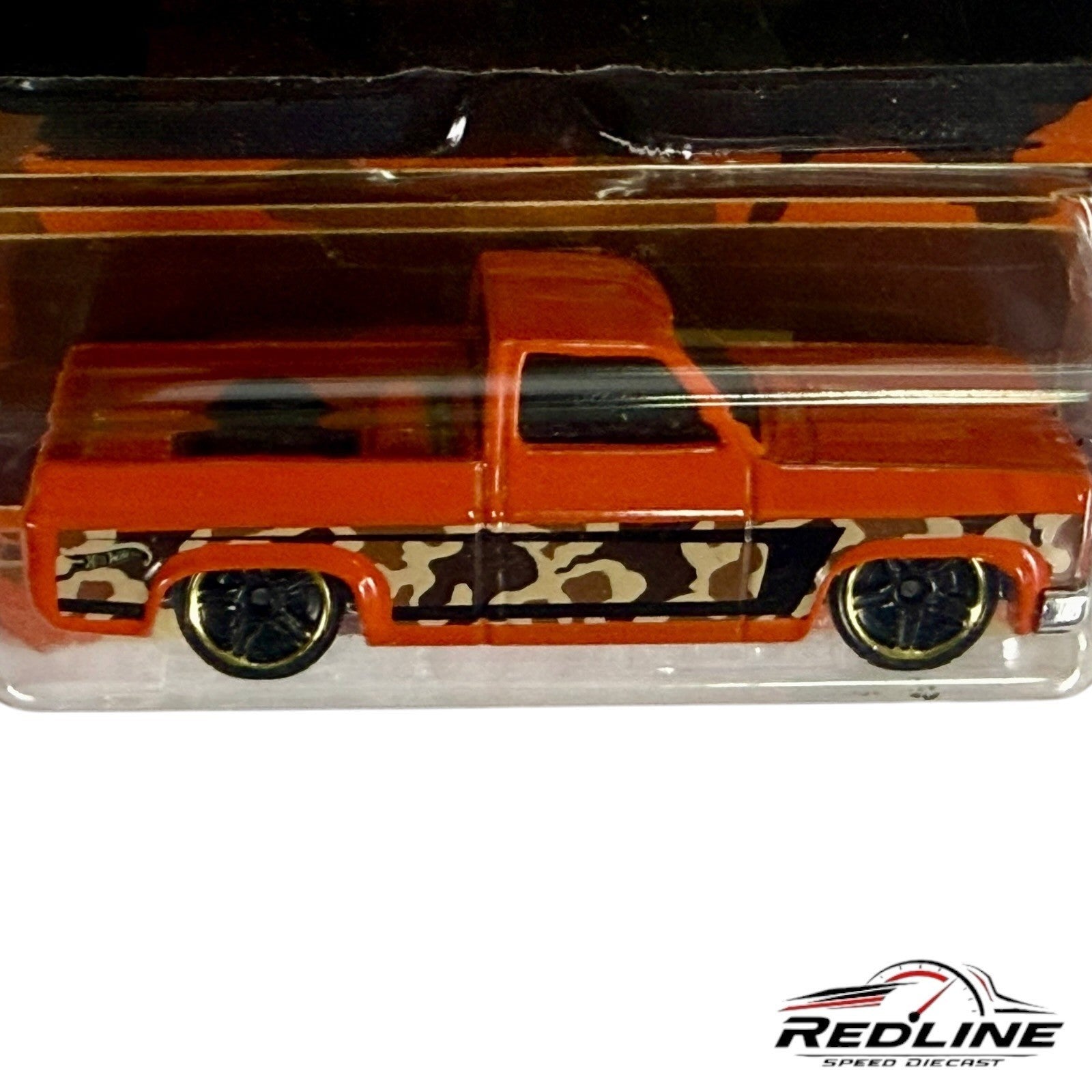 🇺🇸Hot Wheels'83 Chevy Silverado Camo Orange Camouflage Trucks #4/8 H33🇺🇸