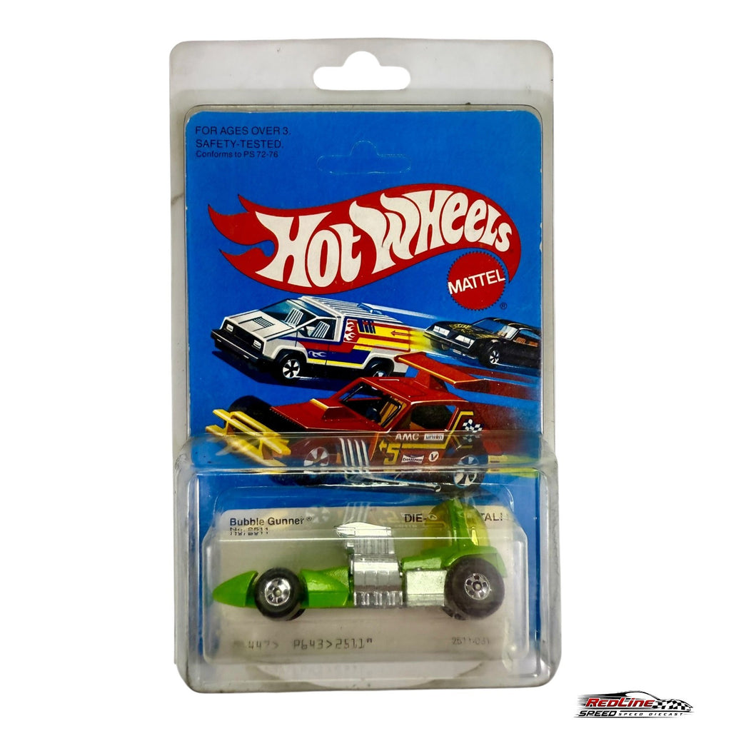 🔥🔥🔥Hot Wheels BlackwallsBubble Gunner Green No. 2511 H31🔥🔥🔥