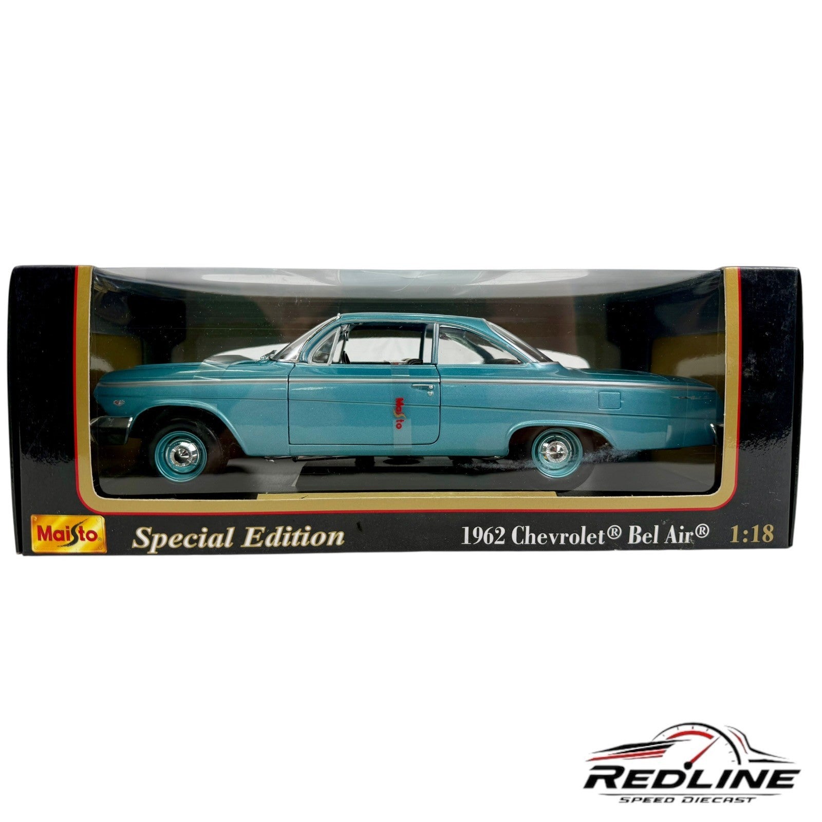 🇺🇸Maisto Special Edition 1962 White Chevrolet Bel Air Blue 1:18 B3🇺🇸