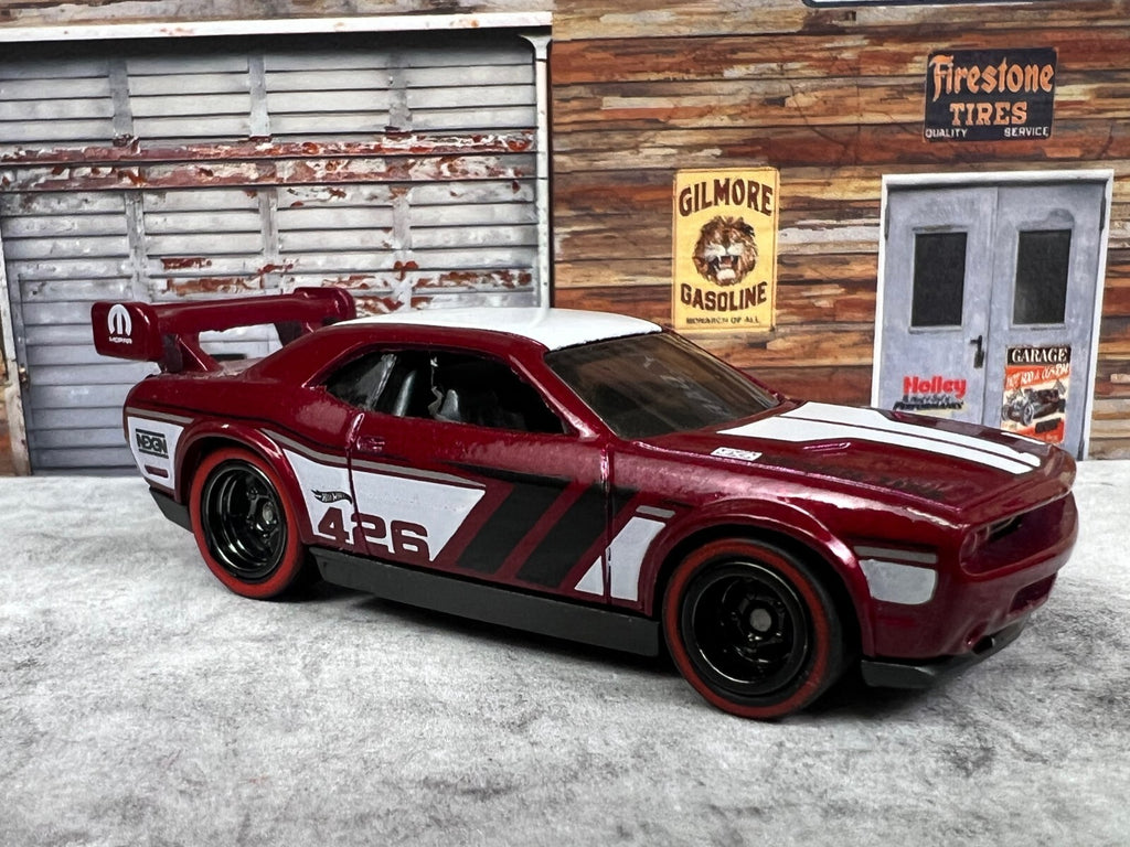 🇺🇸Hot Wheels Dodge Challenger Drift Car Red Mopar CUSTOM REAL RIDERS C13🇺🇸