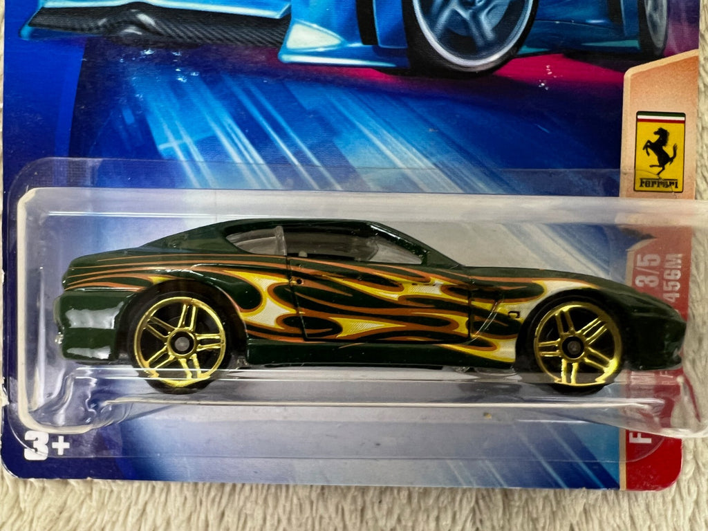 🇮🇹🇮🇹🇮Hot Wheels  Ferrari Heat Ferrari 456M Green w/Flames HW21🇮🇹🇮🇹🇮🇹