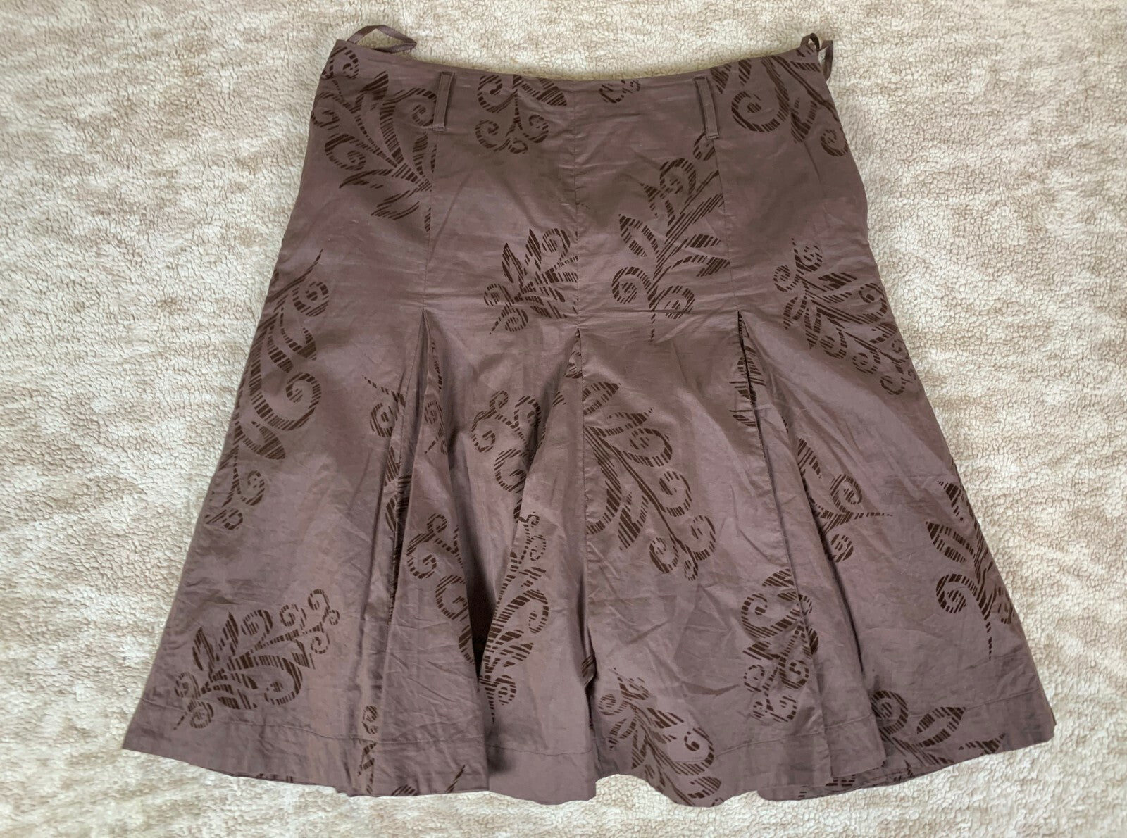 ***Access by Liz Claiborne Brown Floral Design Skirt Lined Size 10 Lined NICE***