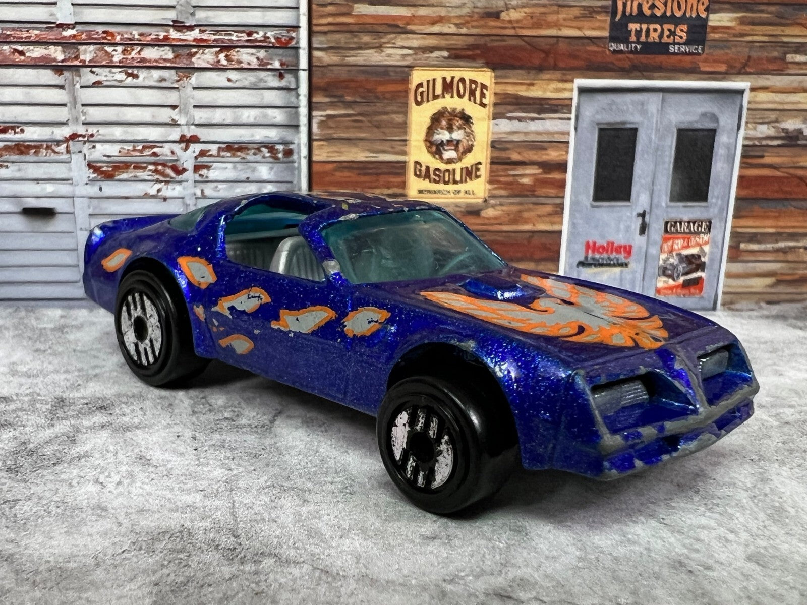 🔥1977 Hot Wheels #37 Hot Bird Trans Am -Vintage Blue/Orange Paint Silver C3🔥