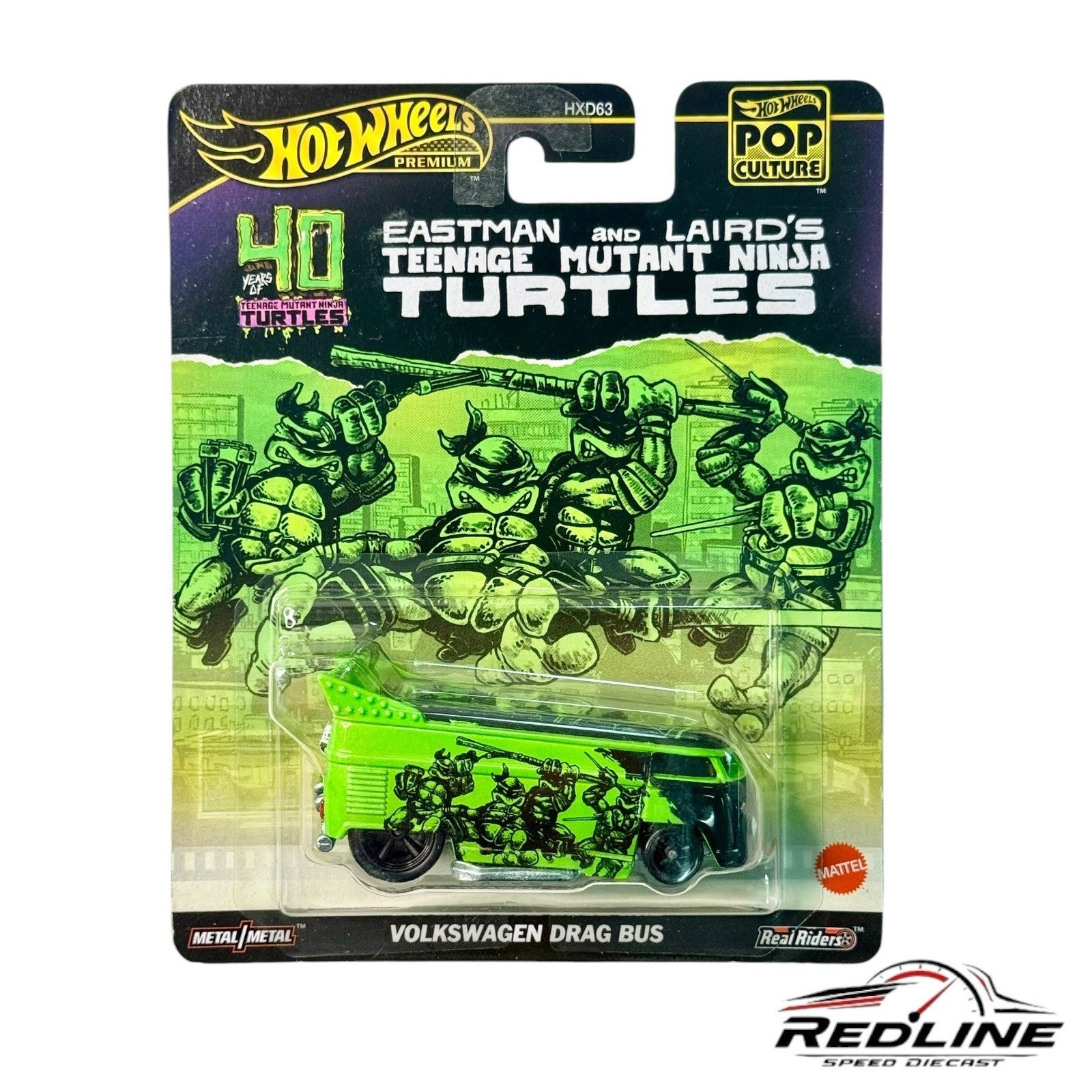 🐢Teenage Mutant Ninja Turtles Volkswagen Drag Bus Hot Wheels Pop Culture H17🐢