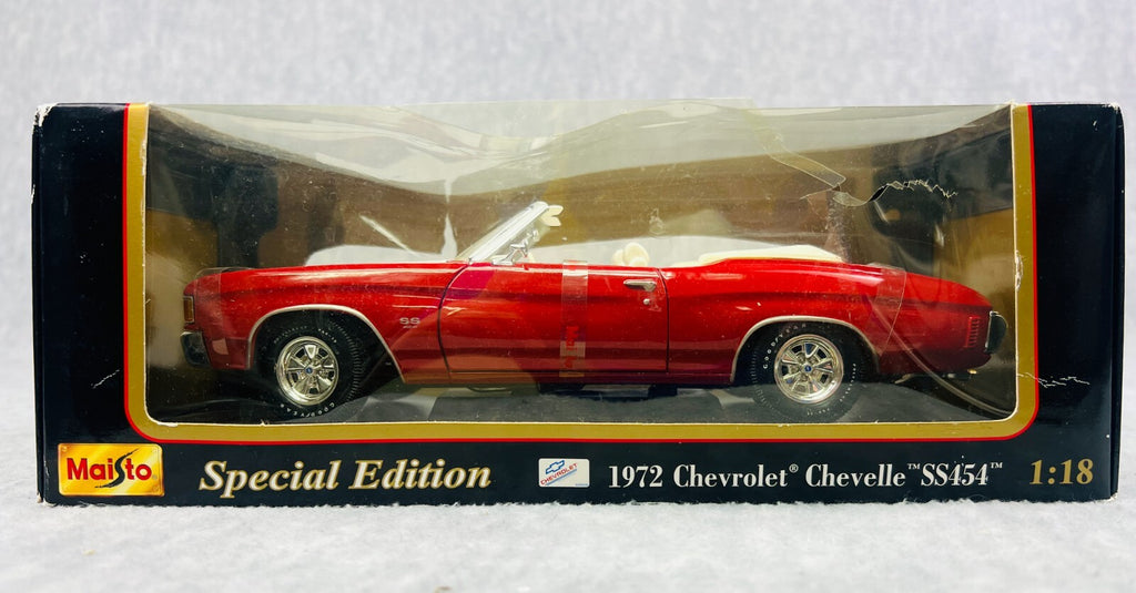 🇺🇸🇺🇸Maisto 1972 Chevrolet Chevelle SS454 Convertible Red 1/18🇺🇸🇺🇸