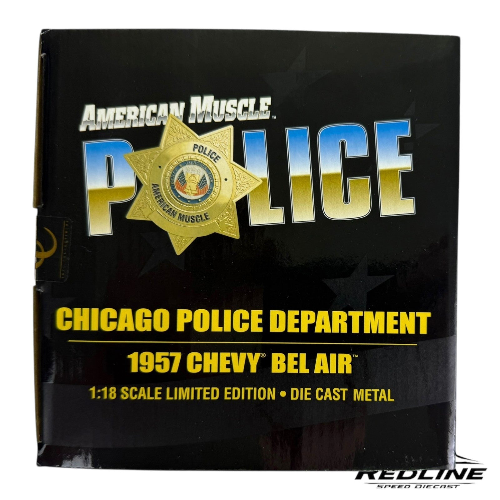 🔥🔥Ertl American Muscle 1957 Chevrolet Belair Black Chicago Police 1:18 C3🔥🔥