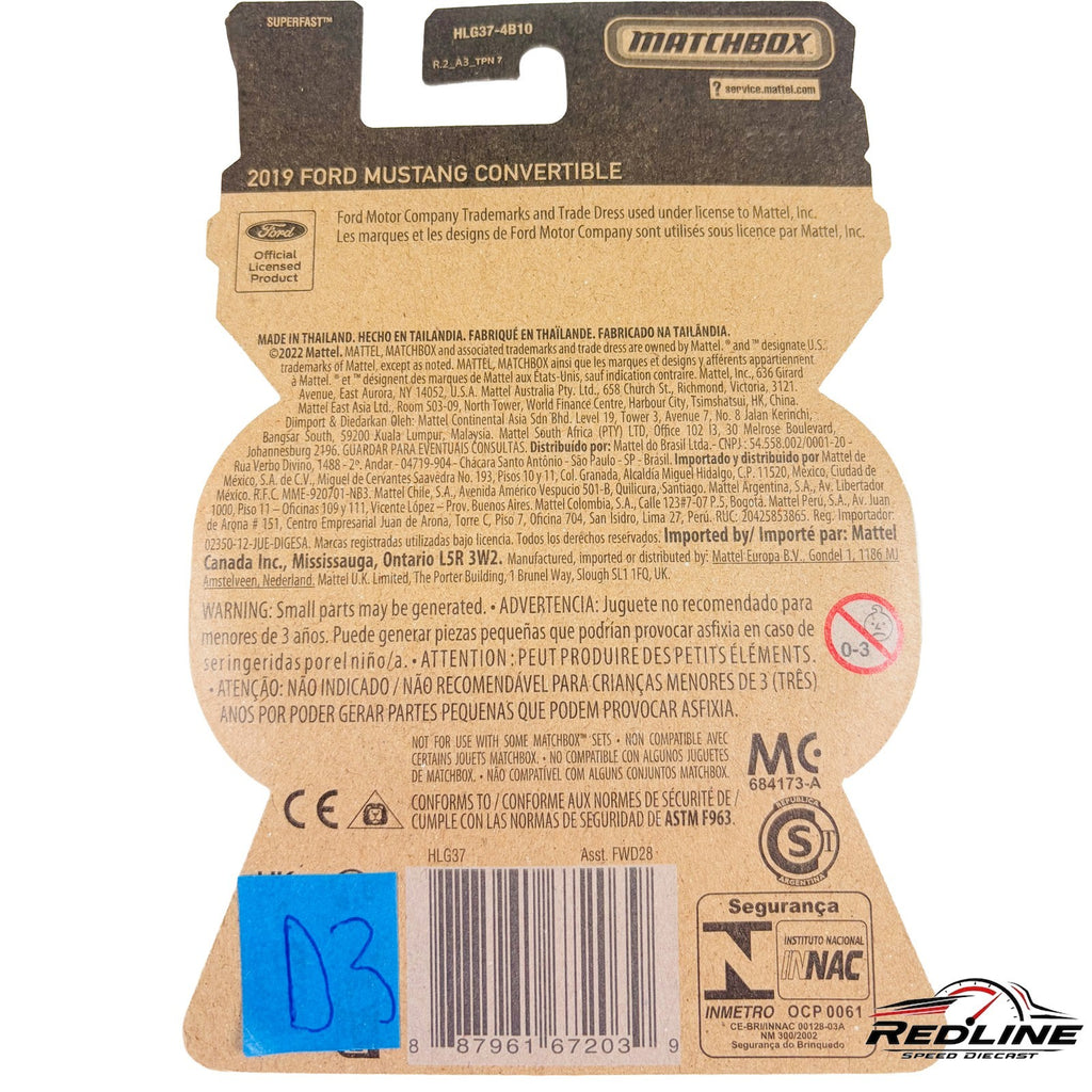 🐎2023 Matchbox Moving Parts 2019 Ford Mustang Convertible Super Chase D3🐎