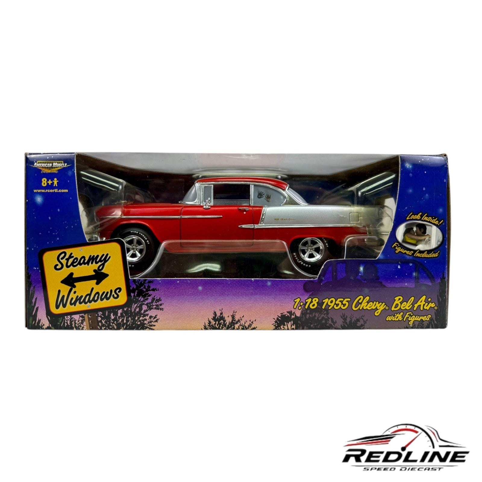 🇺🇸🇺🇸 Ertl American Muscle 1955 Chevy Bel Air Steamy Windows 1:18 C3🇺🇸🇺🇸