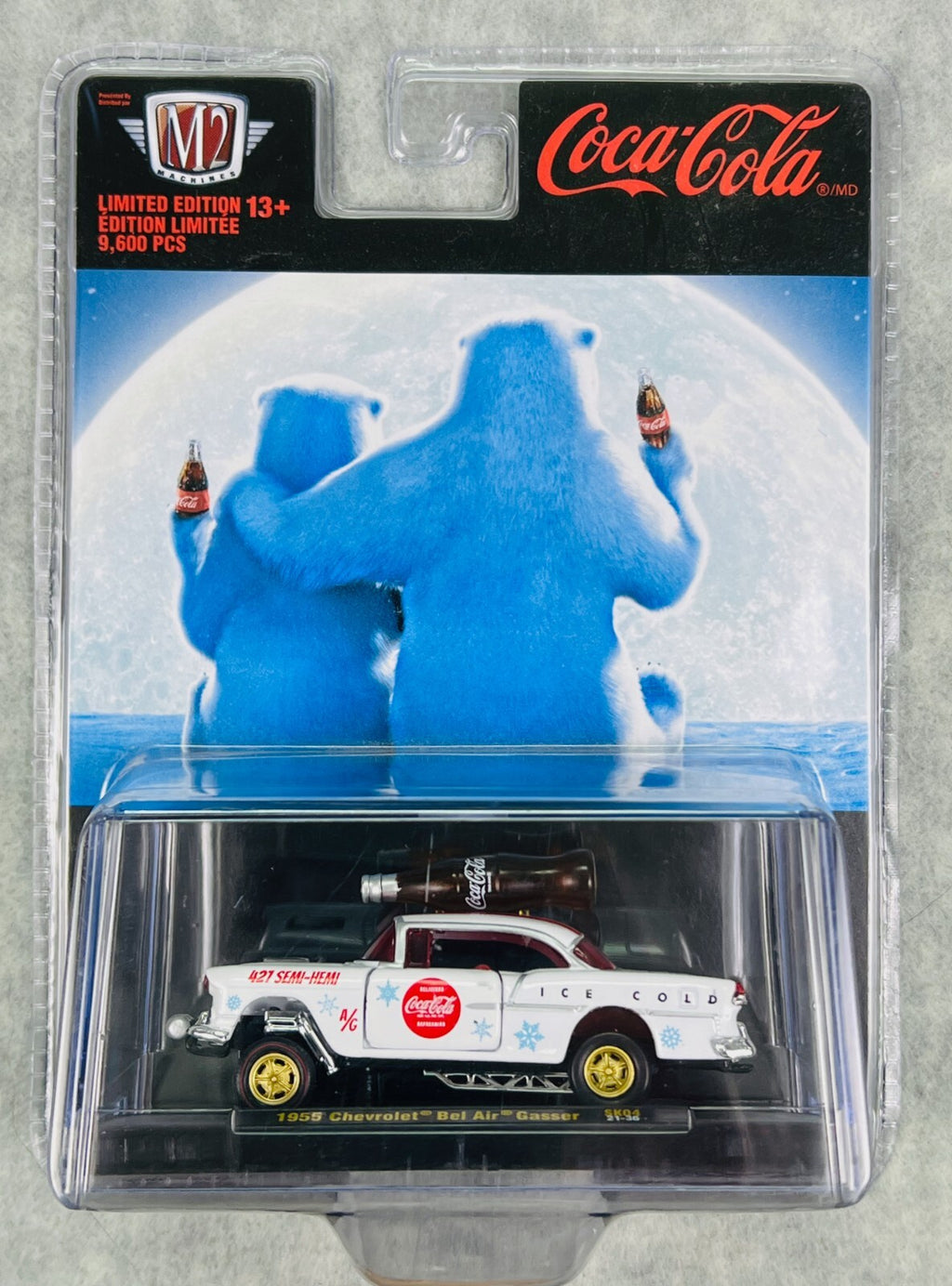 🔥🔥M2 Machines White 1955 Chevrolet Bel Air Gasser SK04 21-36 Coca-Cola HW16🔥