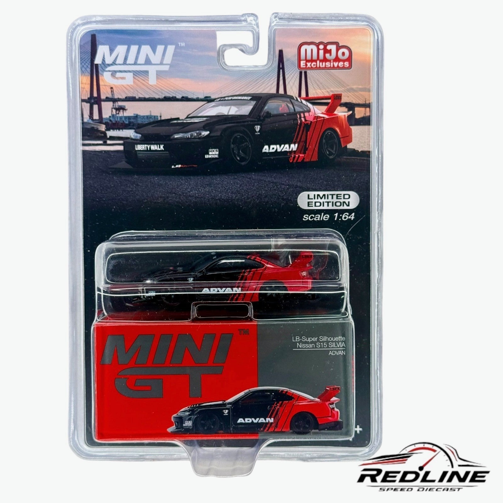 🎌Mini GT Nissan LB-Super Silhouette S15 Silvia Advan Black/Red H14🎌