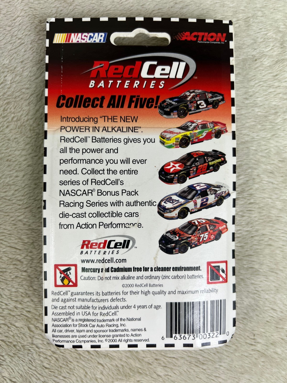 🏁🏁ACTION RACING Red Cell Batteries Promo #3 DALE EARNHARDT 1:64 Stock Car🏁🏁