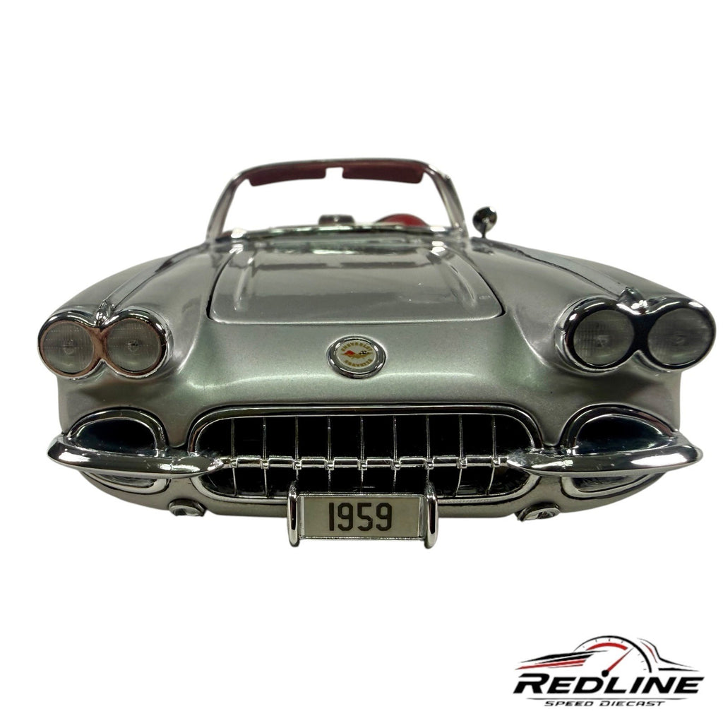 🇺🇸Danbury Mint Limited Edition 1959 Chevrolet Corvette Silver 1:24 C2🇺🇸