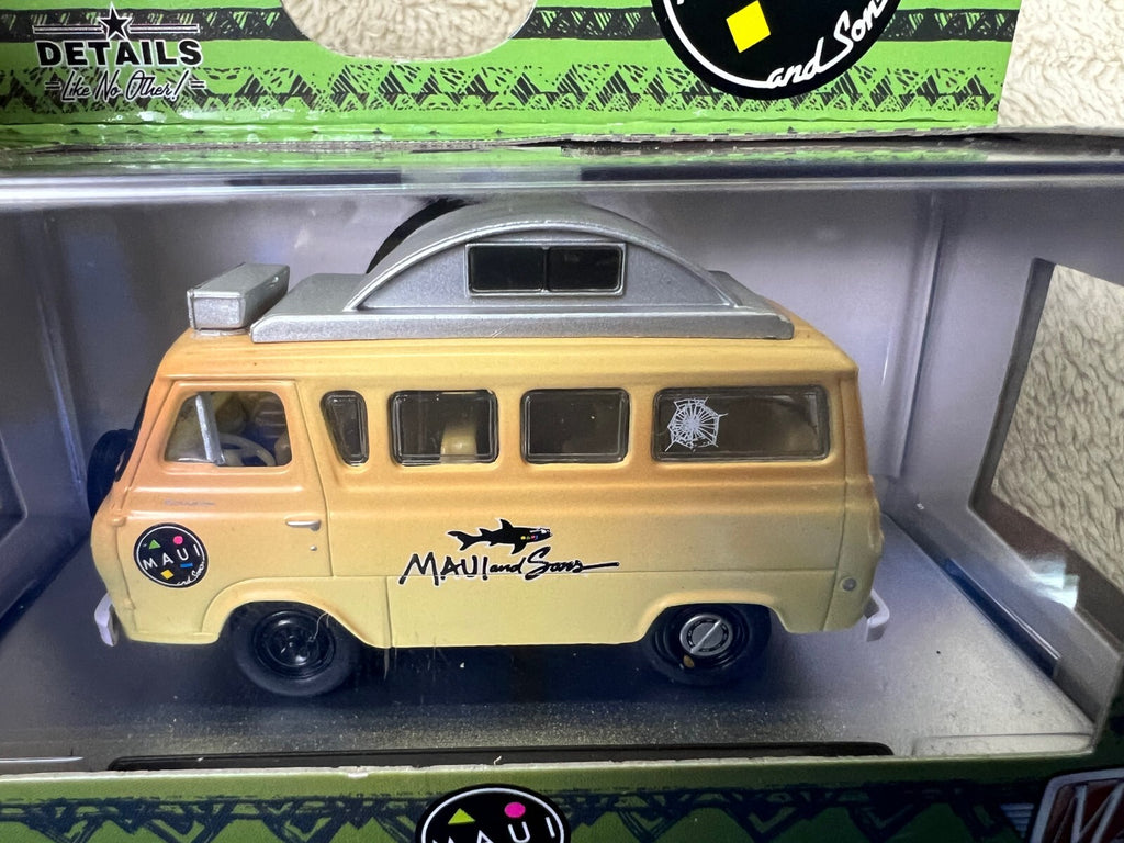 🔥MAUI & SONS-1965 Ford Econoline Camper Van-M2 Machines-1:64 Scale-R67 HW15🔥