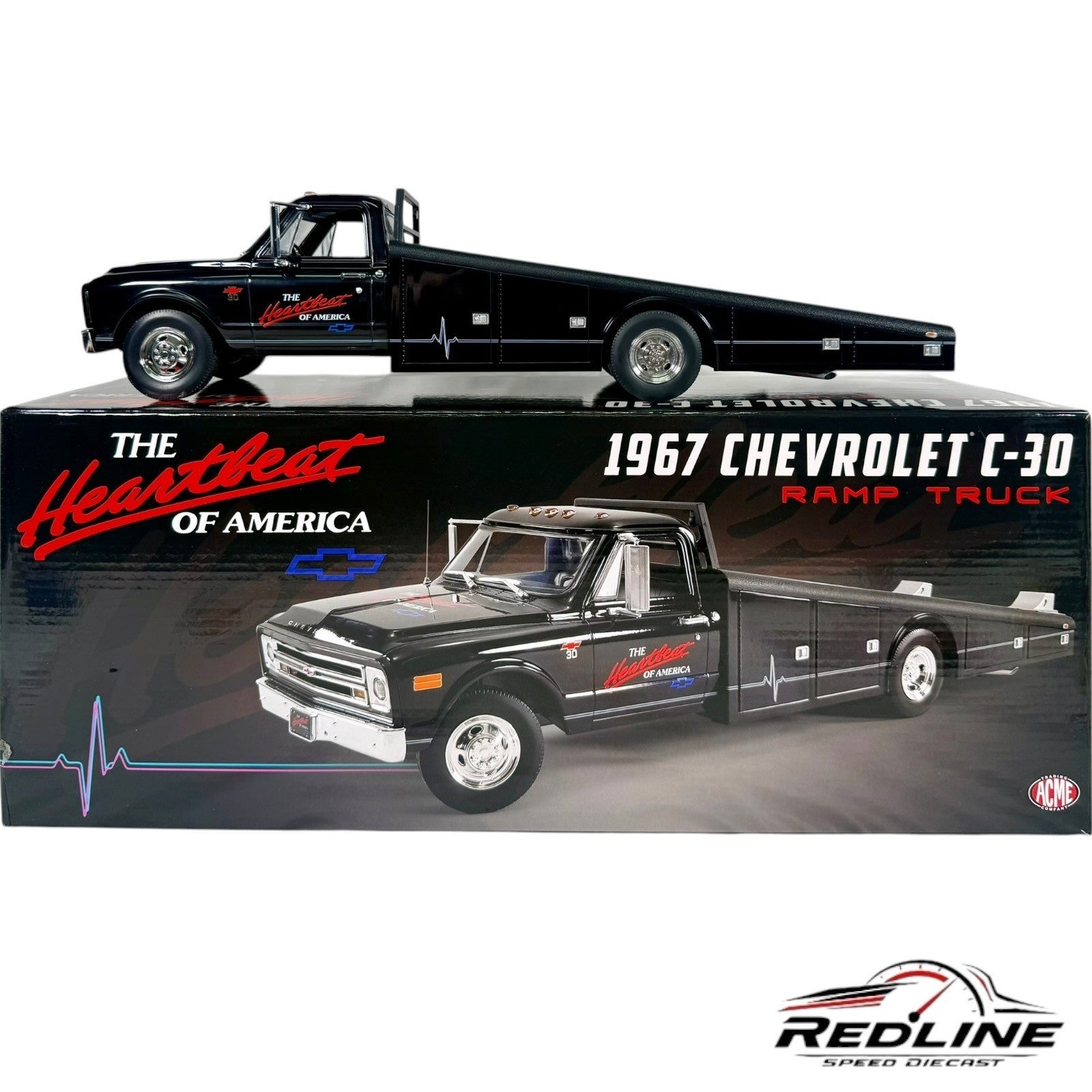 🇺🇸ACME 1967 Chevrolet C30 Ramp Truck THE HEARTBEAT OF AMERICA 1:18 C4🇺🇸