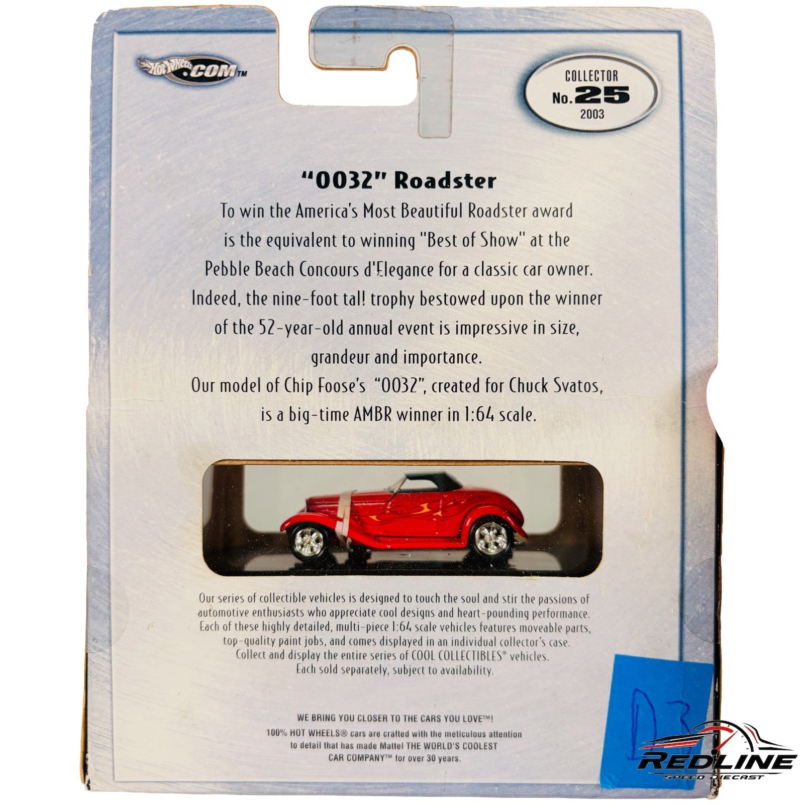 🇺🇸2003 100 % Hot Wheels Black Box "0032" Roadster Limited Edition D3🇺🇸
