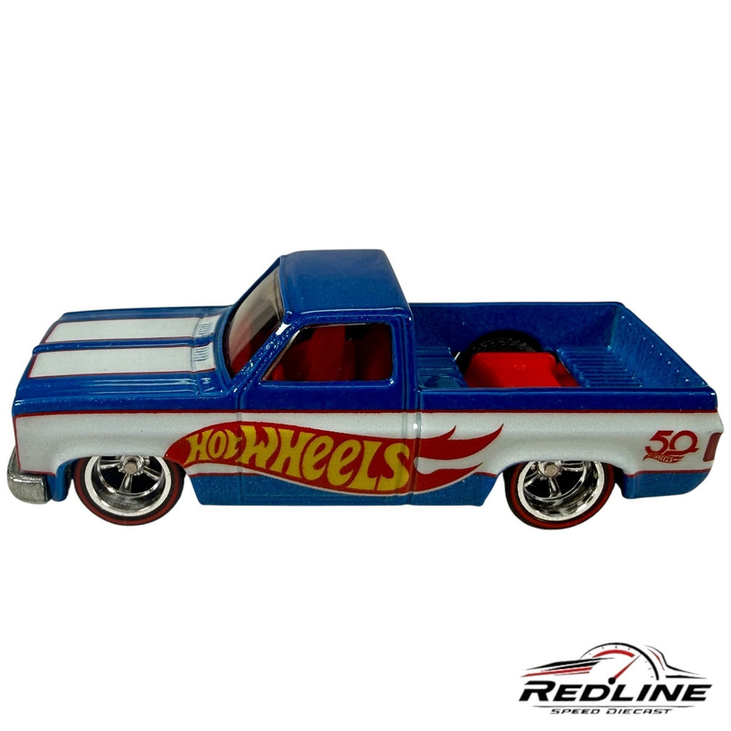 Hot Wheels Display Case Exclusive 83 Chevy Silverado 50th Anniversary Blue C5