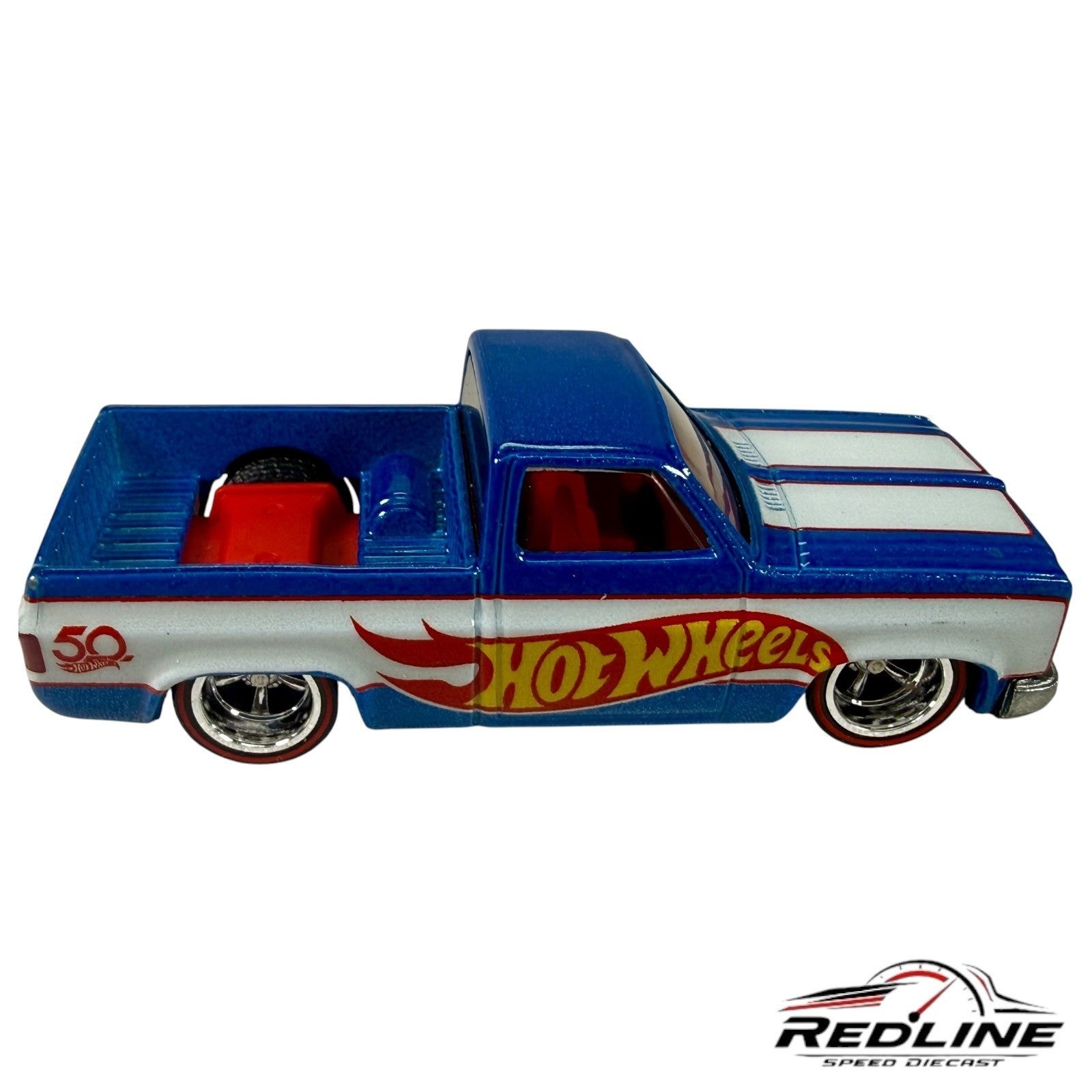 Hot Wheels Display Case Exclusive 83 Chevy Silverado 50th Anniversary Blue C5