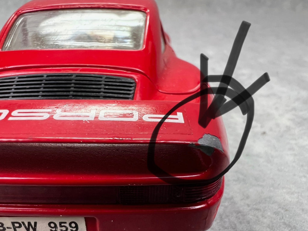 🇩🇪🇩🇪🇩🇪Bburago Porsche 959 Red 1:24 Scale Die Cast No Box🇩🇪🇩🇪🇩🇪