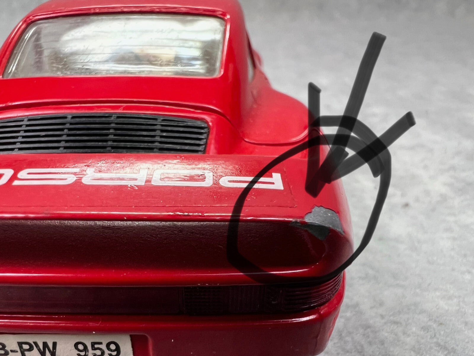 🇩🇪🇩🇪🇩🇪Bburago Porsche 959 Red 1:24 Scale Die Cast No Box🇩🇪🇩🇪🇩🇪